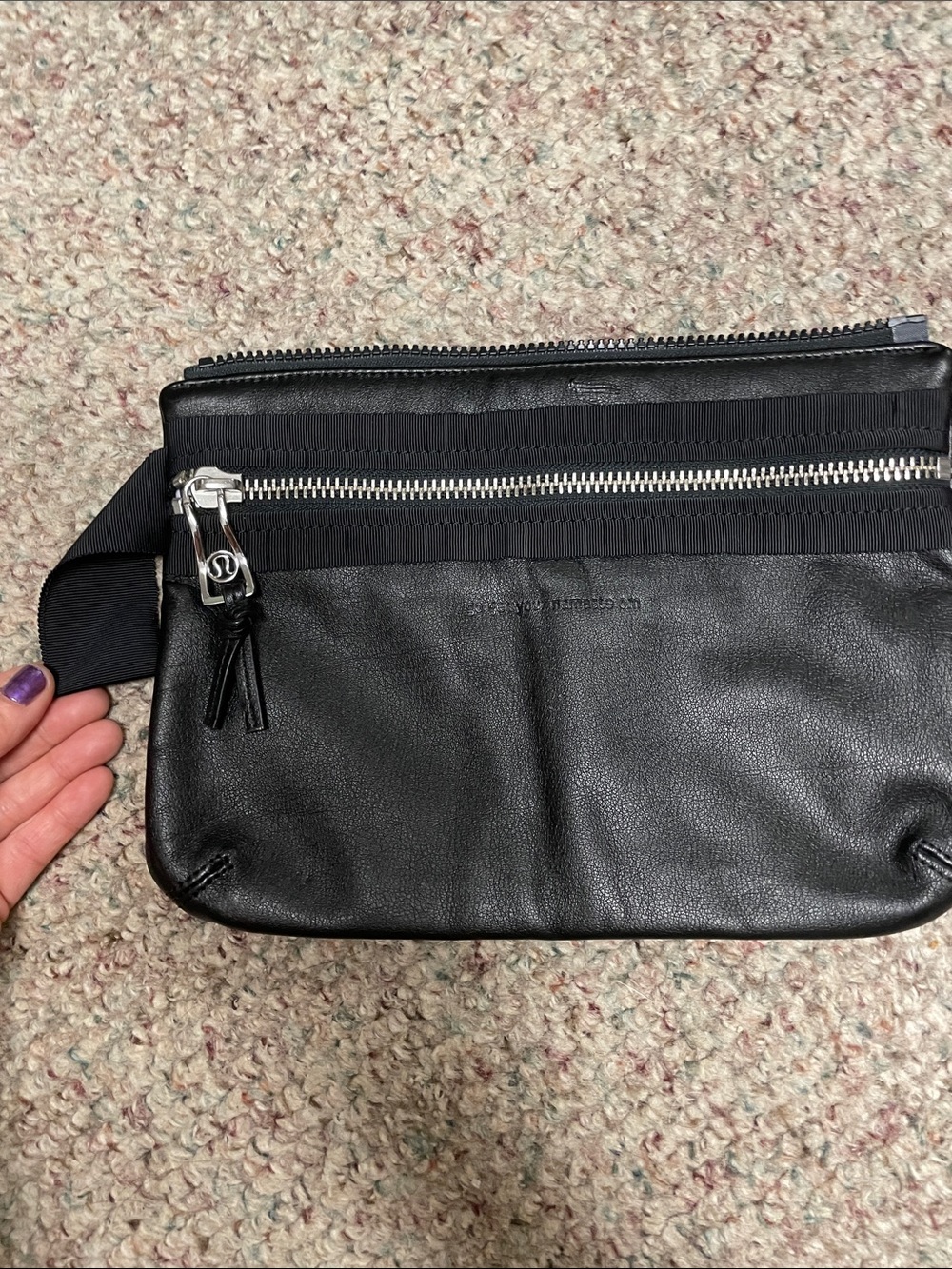 Lululemon plastic lined zip pouch in new condition